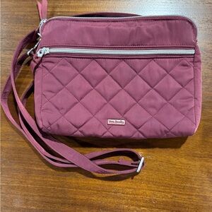 Vera Bradley Raisin Triple Compartment Crossbody Performance Twill